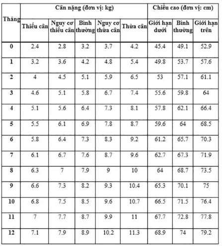 Bảng cân nặng của trẻ sơ sinh theo tháng giúp mẹ chăm bé yêu khỏe mạnh