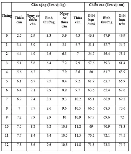 Bảng cân nặng của trẻ sơ sinh theo tháng giúp mẹ chăm bé yêu khỏe mạnh