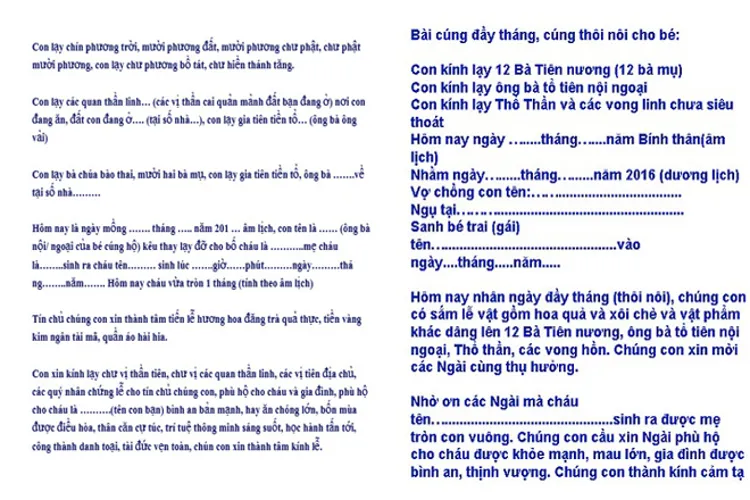 Cúng đầy tháng cho bé và các chi tiết quan trọng liên quan mẹ cần biết