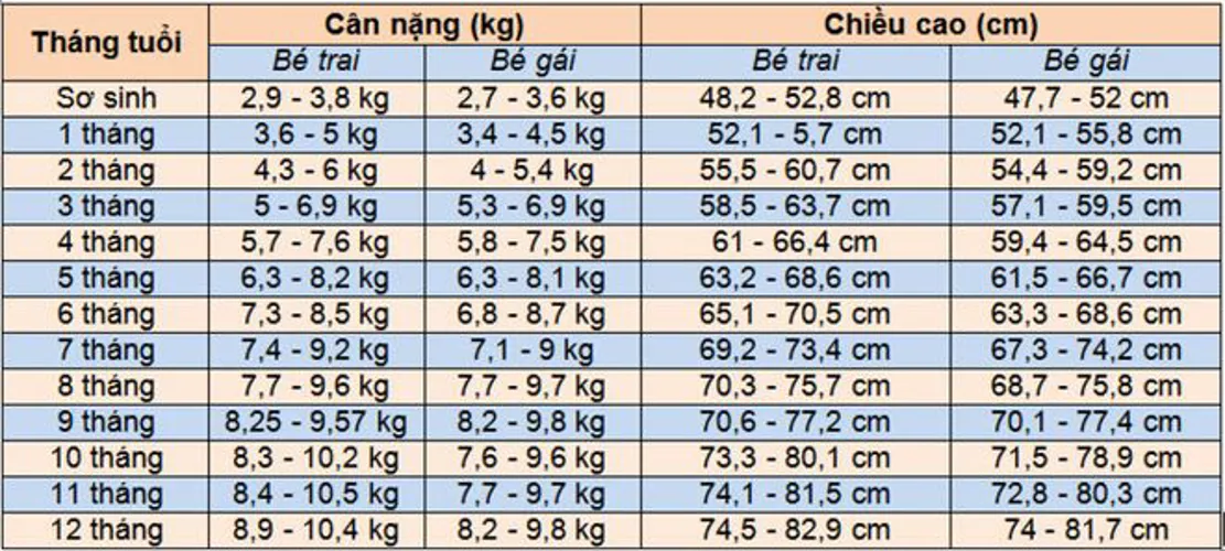 Mẹ theo dõi bảng cân nặng của trẻ để chăm con tốt hơn