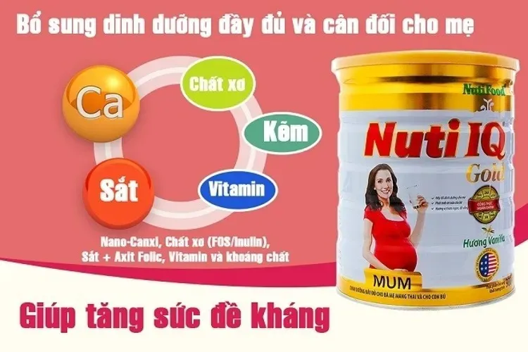 Sữa nutifood cho bà bầu dòng Nuti IQ Mum Gold nhiều hương vị cho mẹ bầu chọn lựa